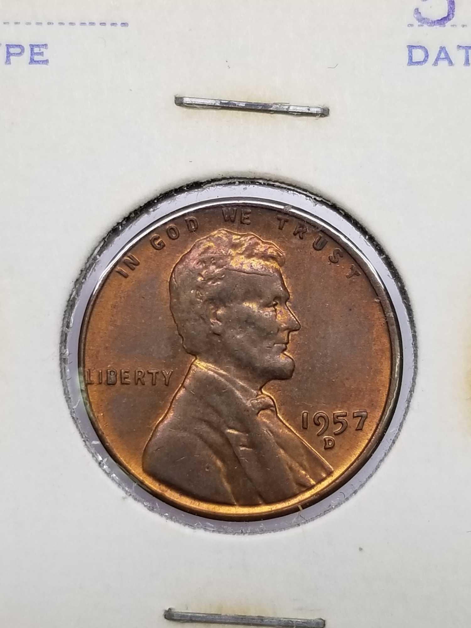 54D 55D 55P 57D BU Wheat Cent Lusterous 4 Units