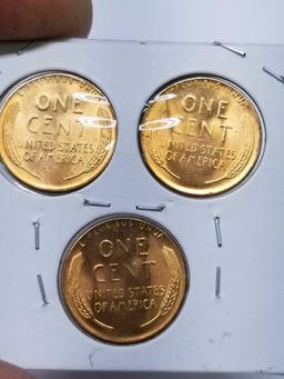 1957D and P Red Gem BU Wheat Cents
