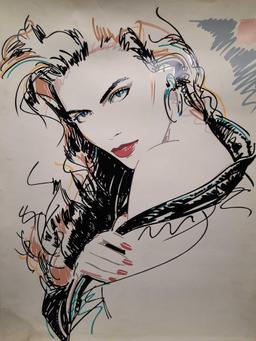 Mukai Paintings Graphics Signes Poster Dated 3-2-92