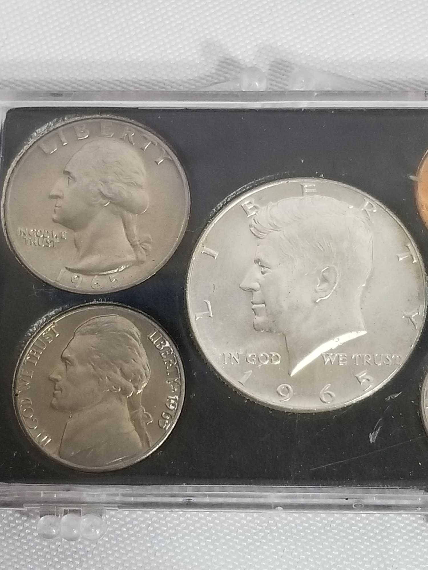 1965 1966 Coin Set In Case 10 Coins