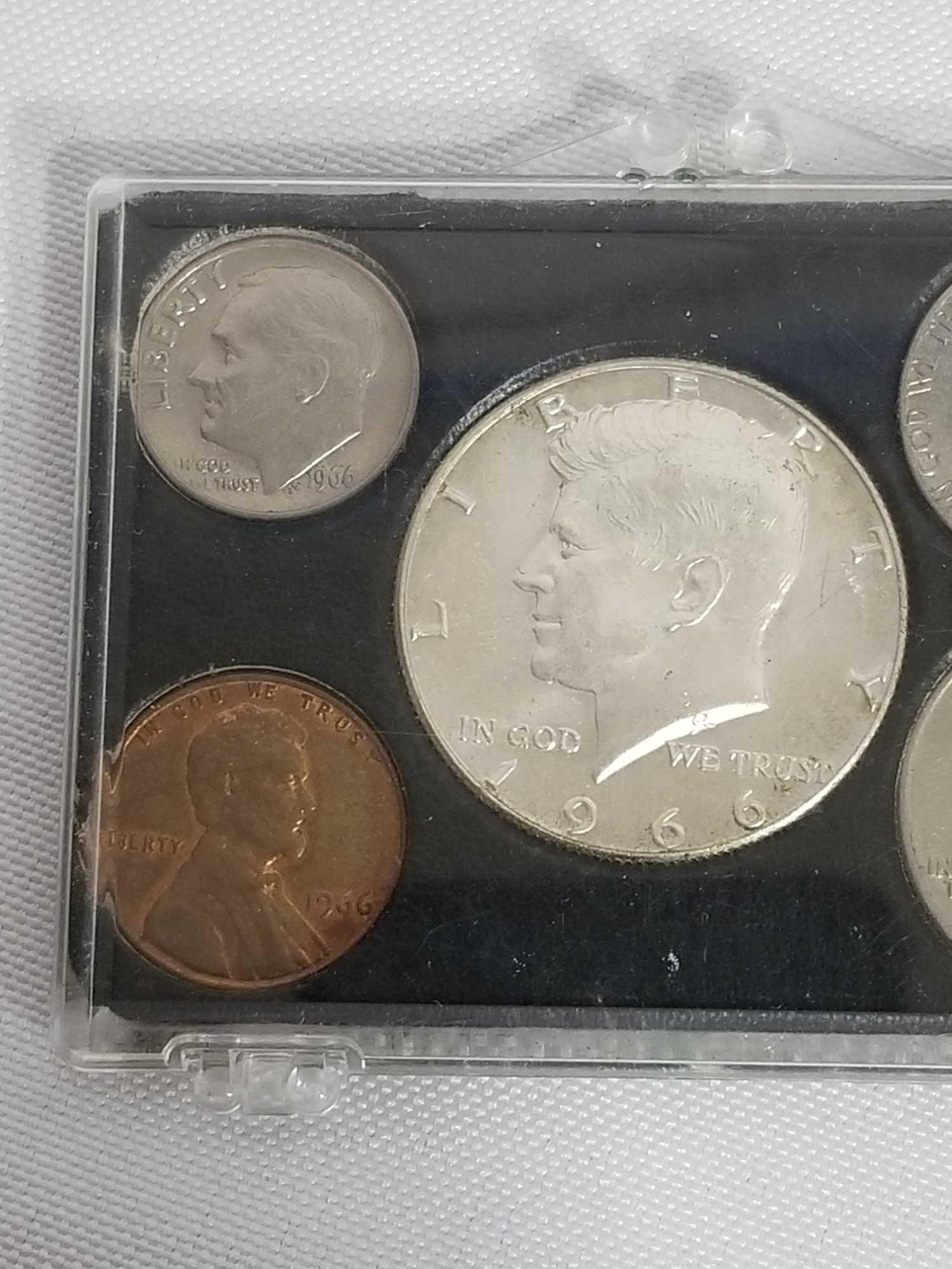 1965 1966 Coin Set In Case 10 Coins