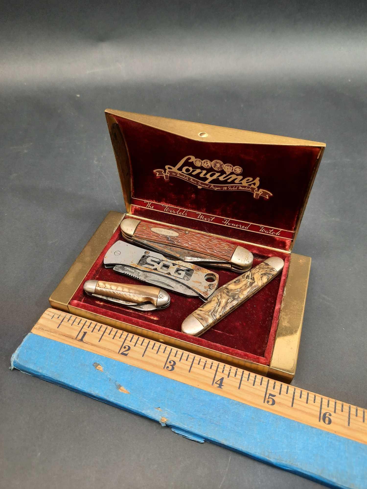 Pocket Knives in Longines Watch Case