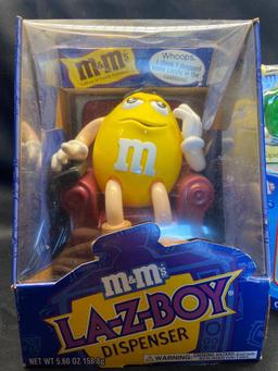 M&M clock radio tape dispenser and can?t dispenser