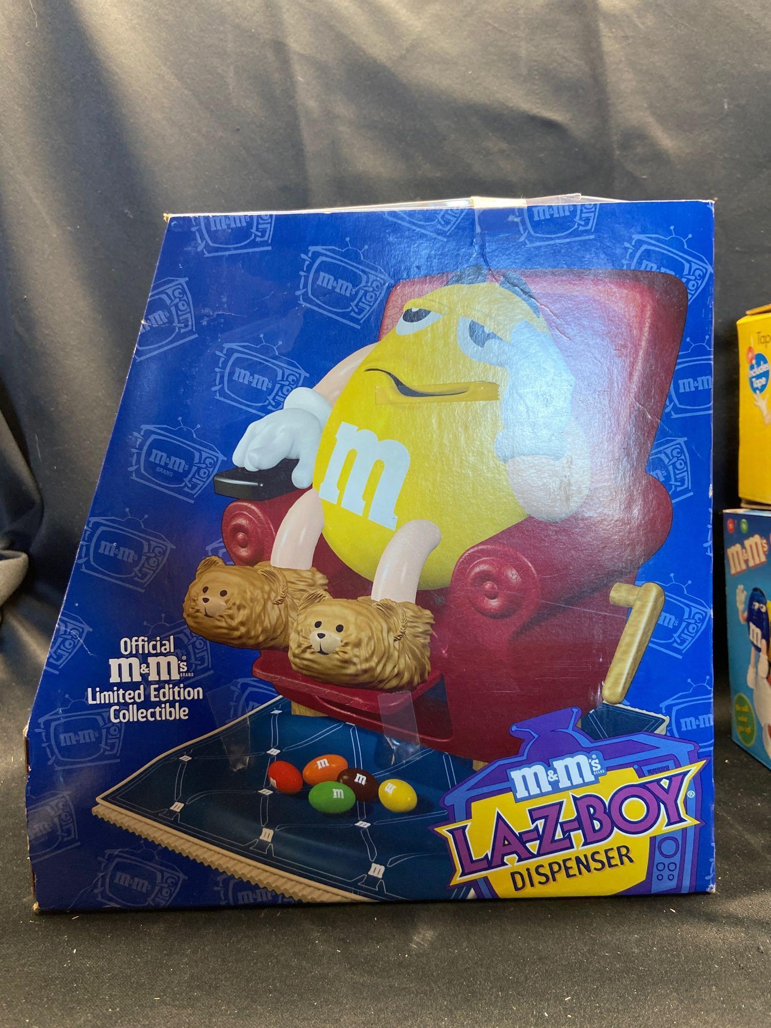 M&M clock radio tape dispenser and can?t dispenser