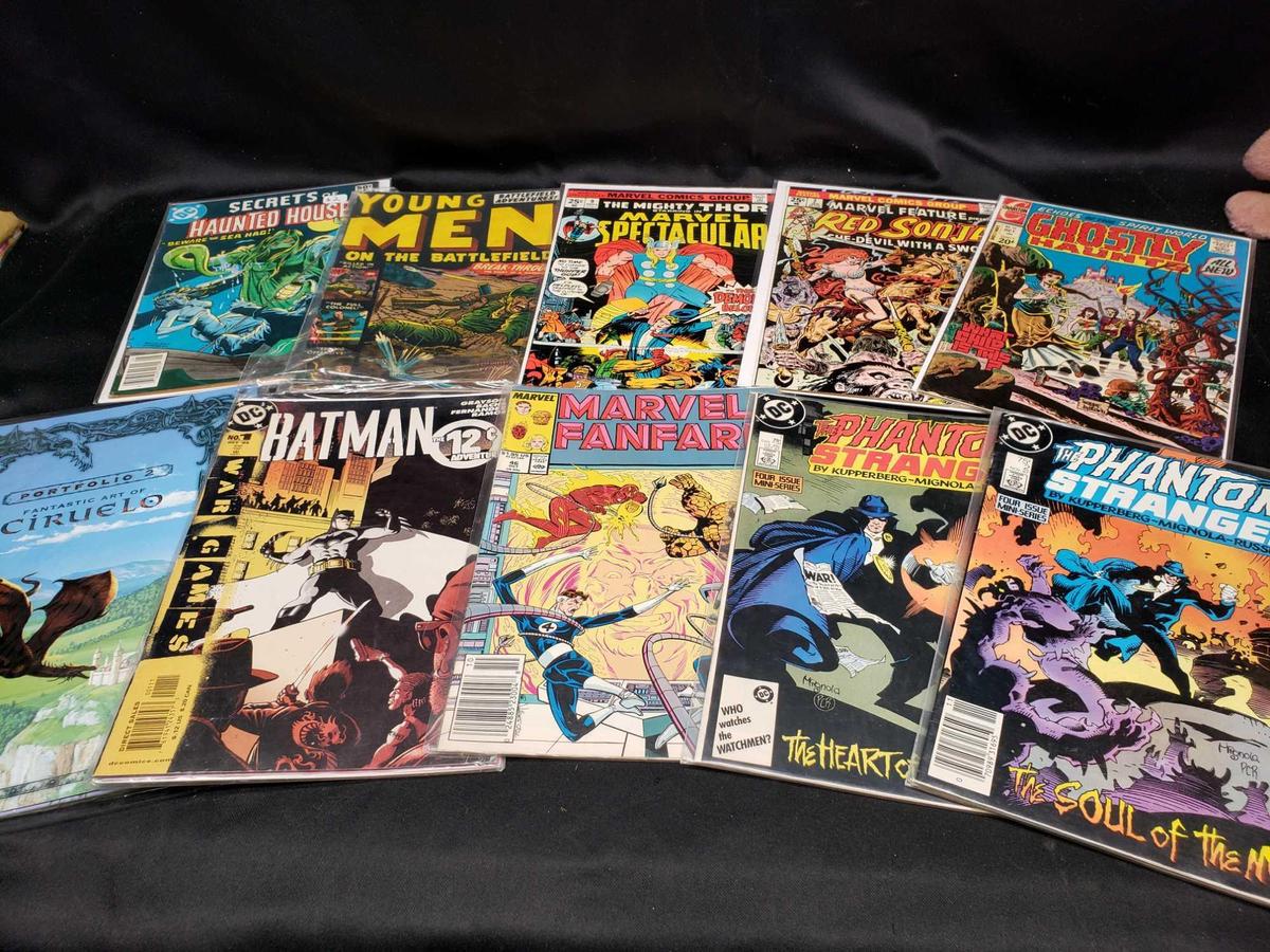 DC No 1 Batman. The Phantom stranger. Charlton Ghostly Haunts. And more comics