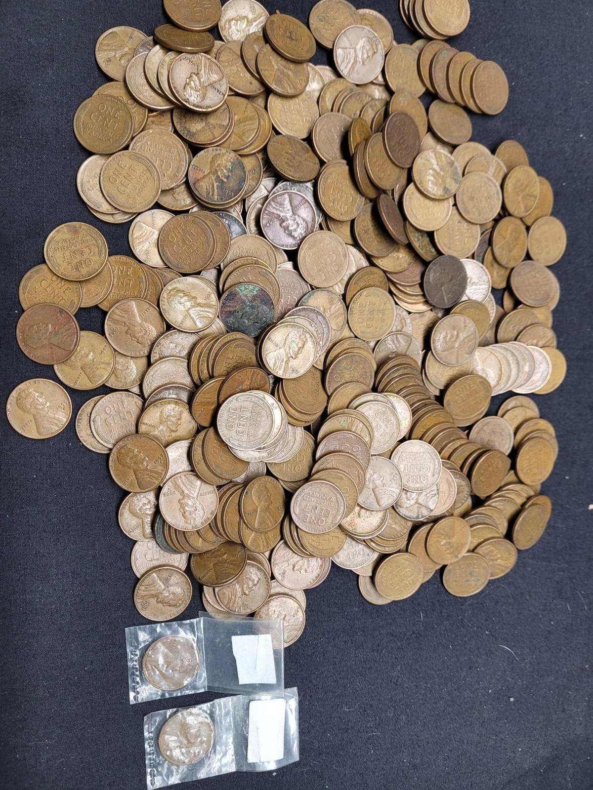 Wheat penny's different dates 1940's-1950's