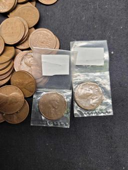 Wheat penny's different dates 1940's-1950's
