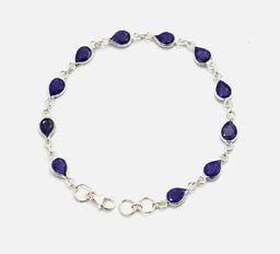 Sapphire bracelet designer new 20+ct natural mined gemstone set in sterling silver 925 wow