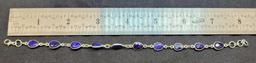 Sapphire bracelet designer new 20+ct natural mined gemstone set in sterling silver 925 wow