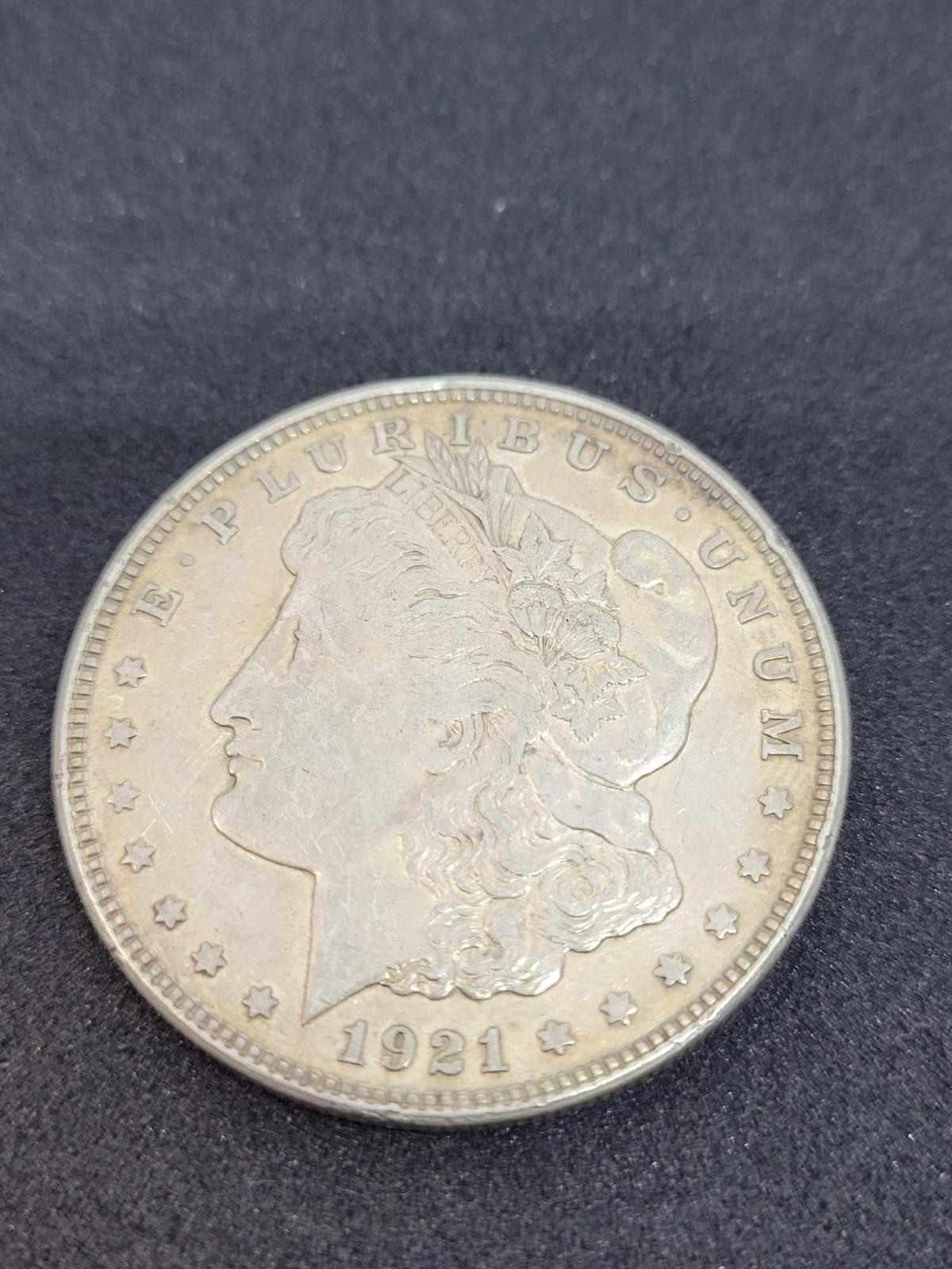 1921 Morgan silver dollar