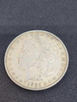 1921 Morgan silver dollar