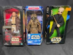 12 Inch Zuckuss, Qui-Gon Jinn and Barquin D An Action Figures. 1998-2002