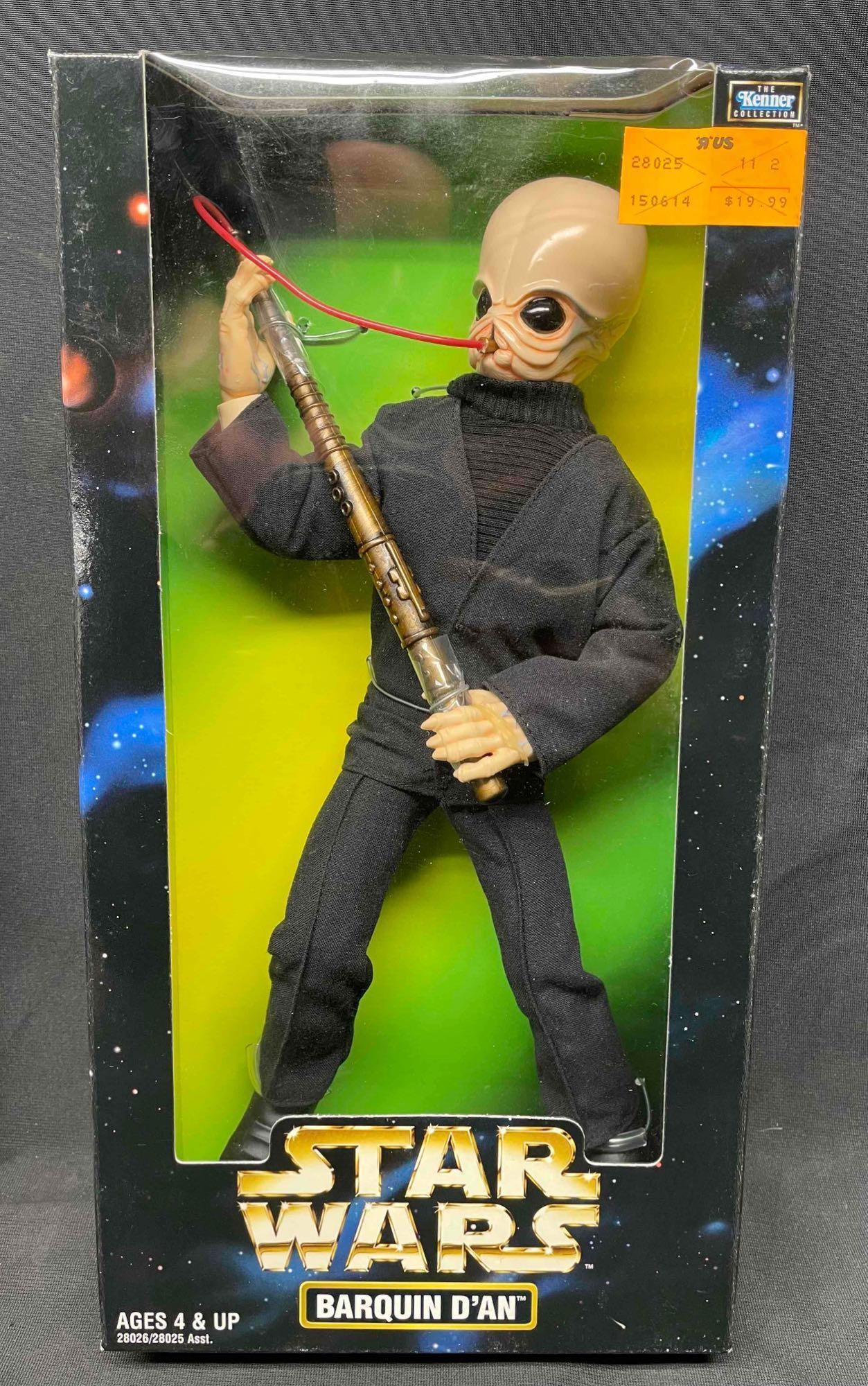 12 Inch Zuckuss, Qui-Gon Jinn and Barquin D An Action Figures. 1998-2002