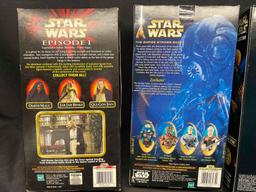 12 Inch Zuckuss, Qui-Gon Jinn and Barquin D An Action Figures. 1998-2002