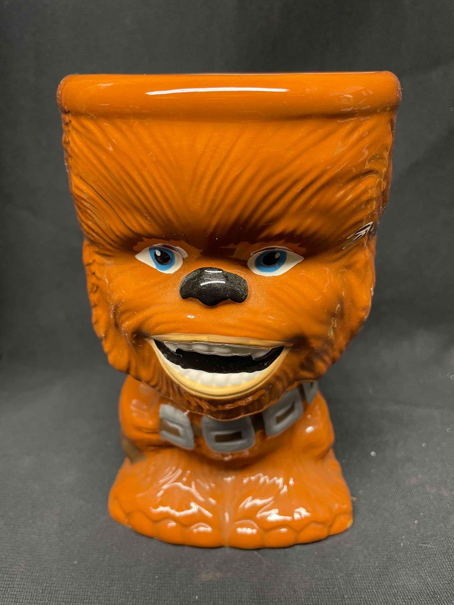 Chewbacca Collectibles Lot. Poptaters, Action Figure, Glasses, Keychains, Cat Toy etc