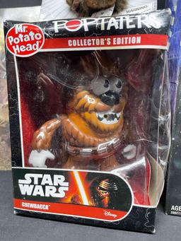 Chewbacca Collectibles Lot. Poptaters, Action Figure, Glasses, Keychains, Cat Toy etc