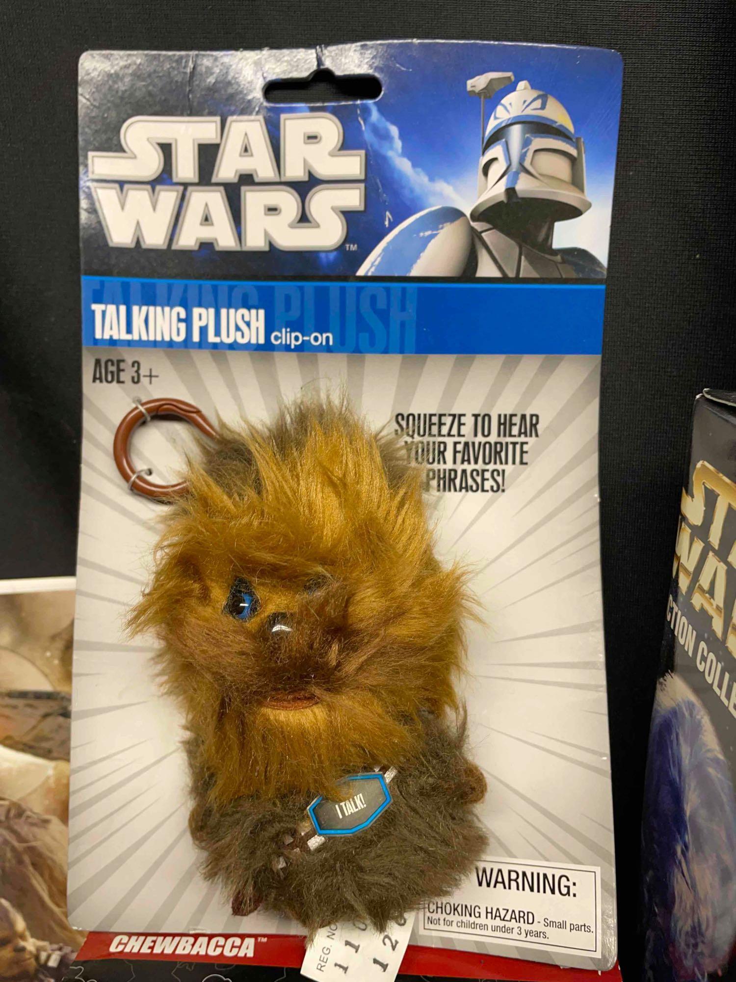 Chewbacca Collectibles Lot. Poptaters, Action Figure, Glasses, Keychains, Cat Toy etc