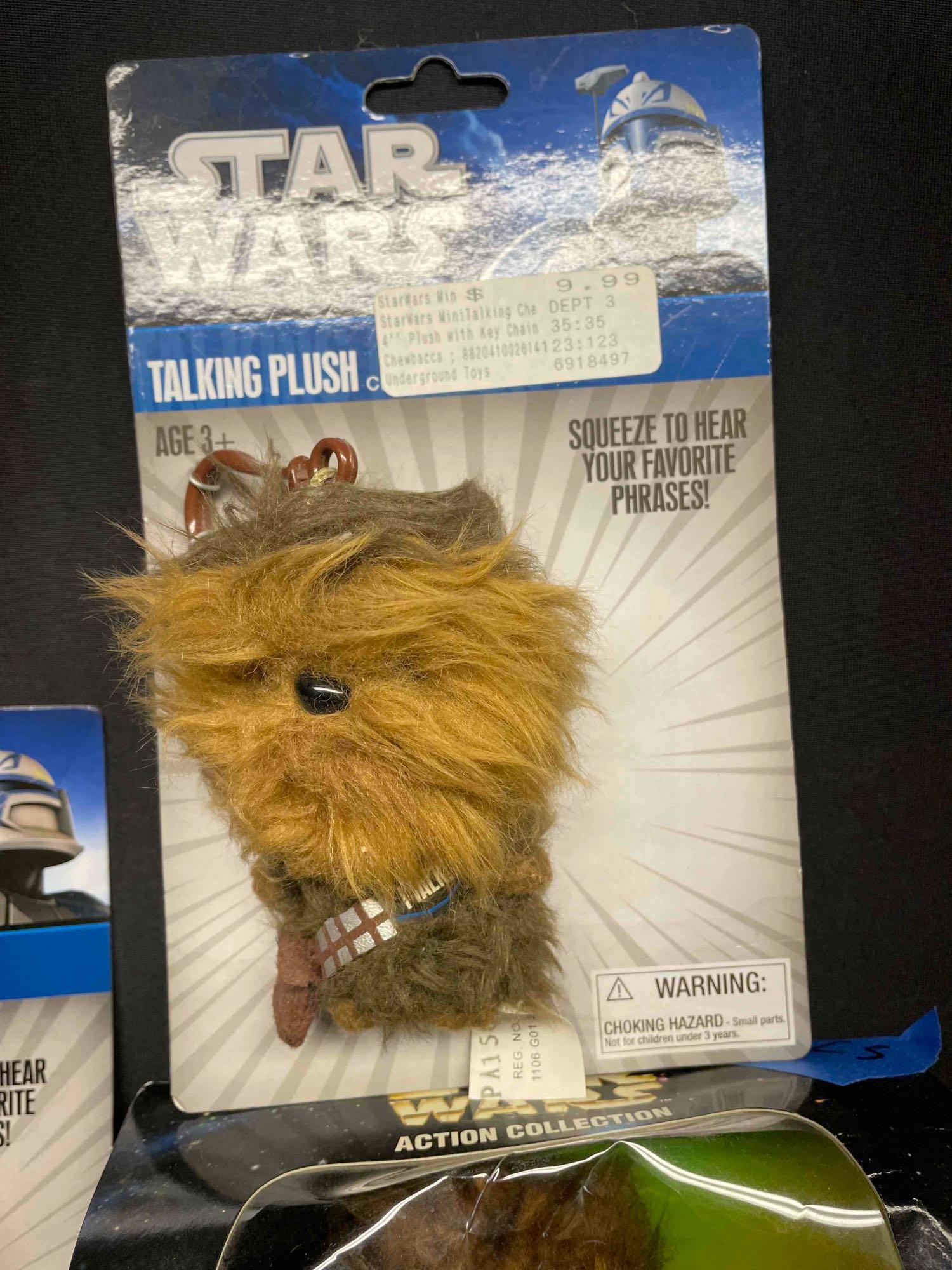 Chewbacca Collectibles Lot. Poptaters, Action Figure, Glasses, Keychains, Cat Toy etc