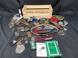 Mixed Goods Lot. Pocket Knives, Keychains, Key FOBS, more