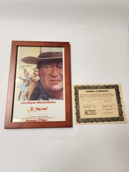 Signed Big Jake Poster COA by Patrick Wayne 19x13in
