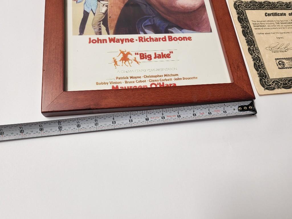 Signed Big Jake Poster COA by Patrick Wayne 19x13in