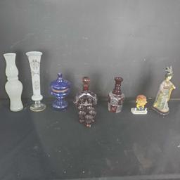 vintage vases bottles and figurines