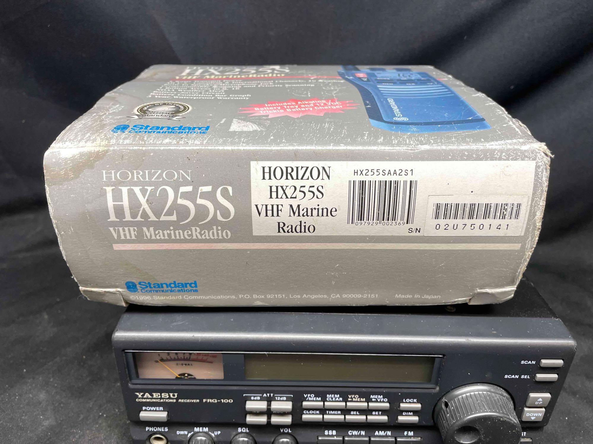 Yaesu FRG-100 Desktop Shortwave receiver, Horizon HX255s VHF Marine Radio
