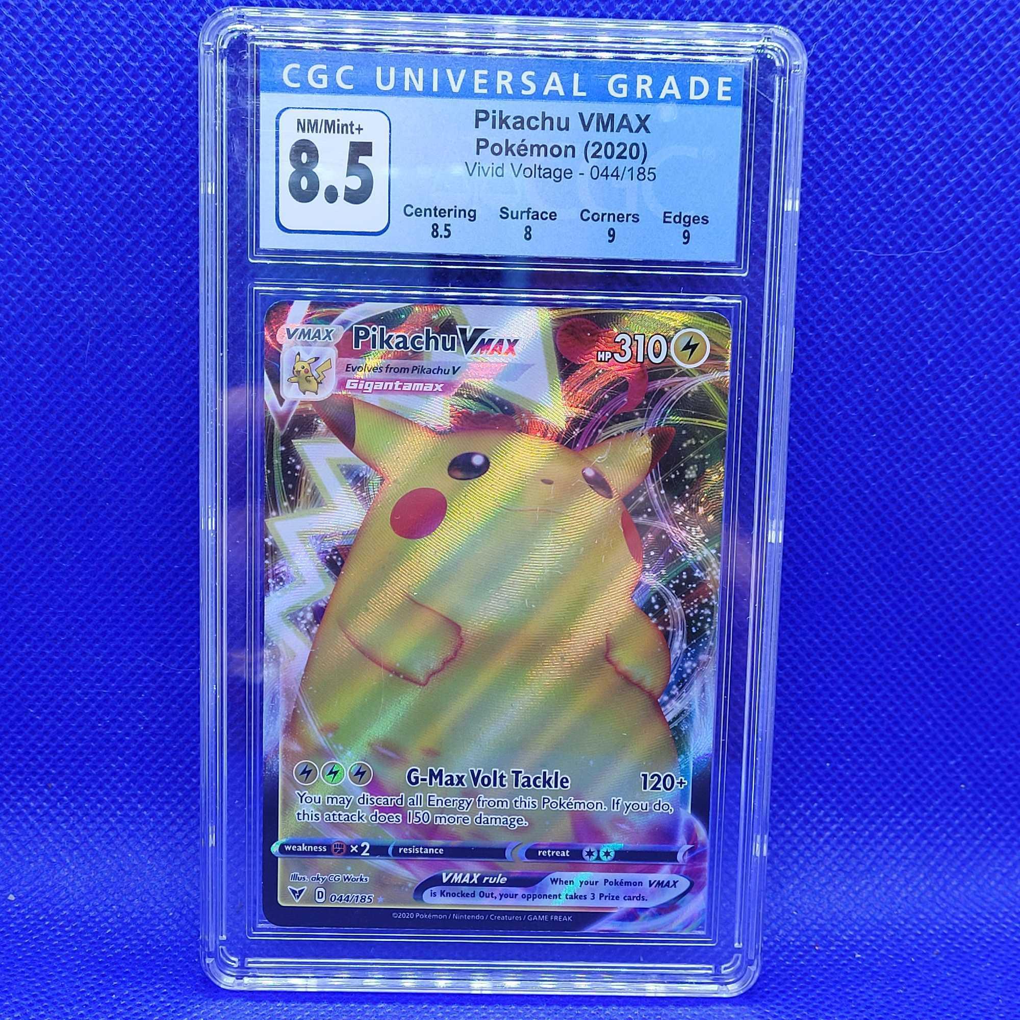 2020 Pokemon Vivid Voltage Pikachu VMAX 044/185 CGC 8.5 NM/Mint+