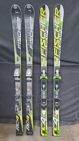 Fischer skis 2 sets both air carbon titanium RC4 world cup slalom SL