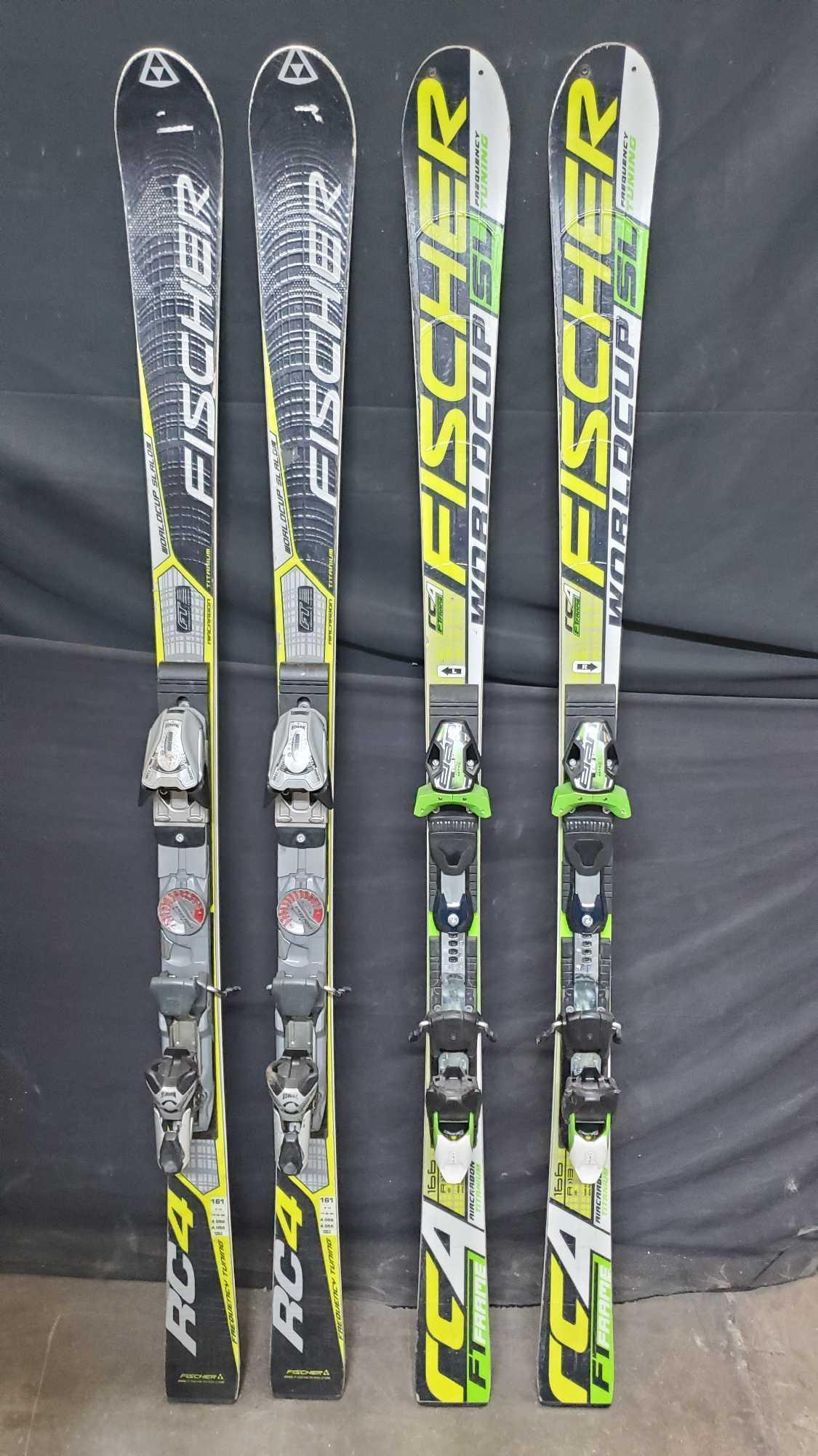 Fischer skis 2 sets both air carbon titanium RC4 world cup slalom SL