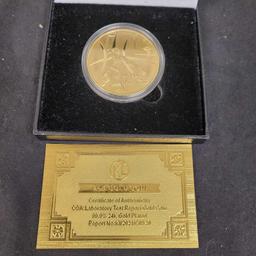 24kt Gold Plated Michael Jordan MVP Coin With COA