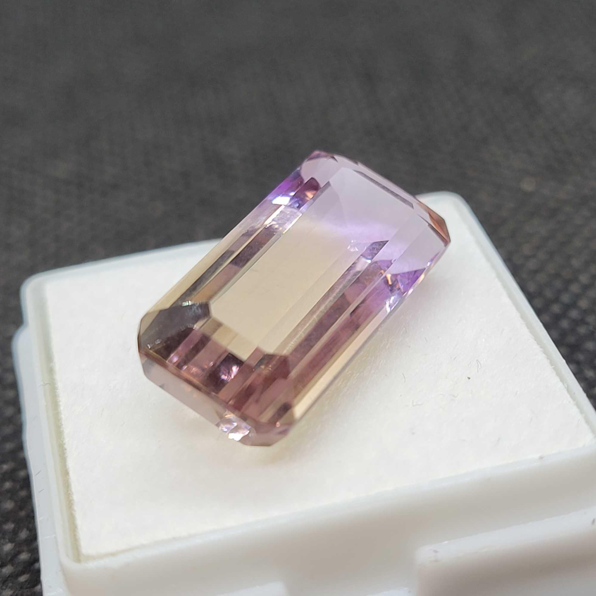 Bi color Orange and purple Amethyst Gemstone 13.30ct
