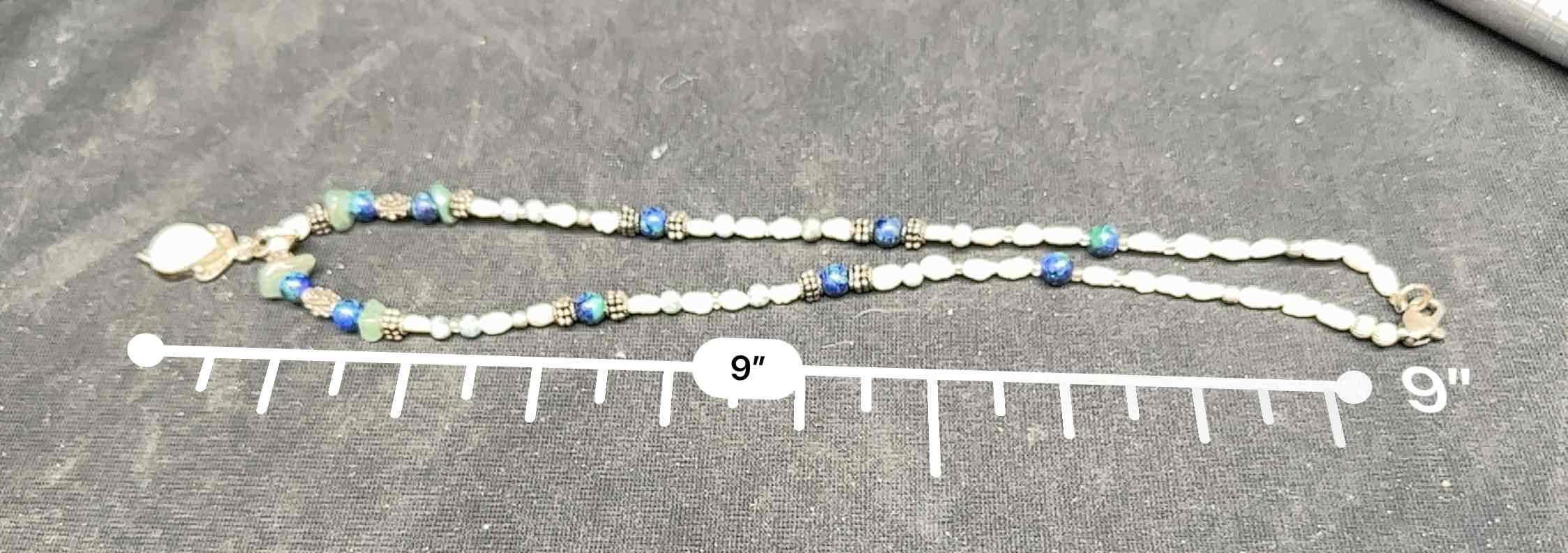 Fancy Necklace with Jade and Pearls