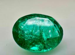 Dazzling 4.1ct Oval Cut Emerald Gemstone Mega Glow