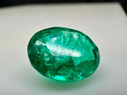 Dazzling 4.1ct Oval Cut Emerald Gemstone Mega Glow