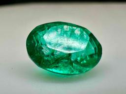 Dazzling 4.1ct Oval Cut Emerald Gemstone Mega Glow