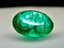 Dazzling 4.1ct Oval Cut Emerald Gemstone Mega Glow