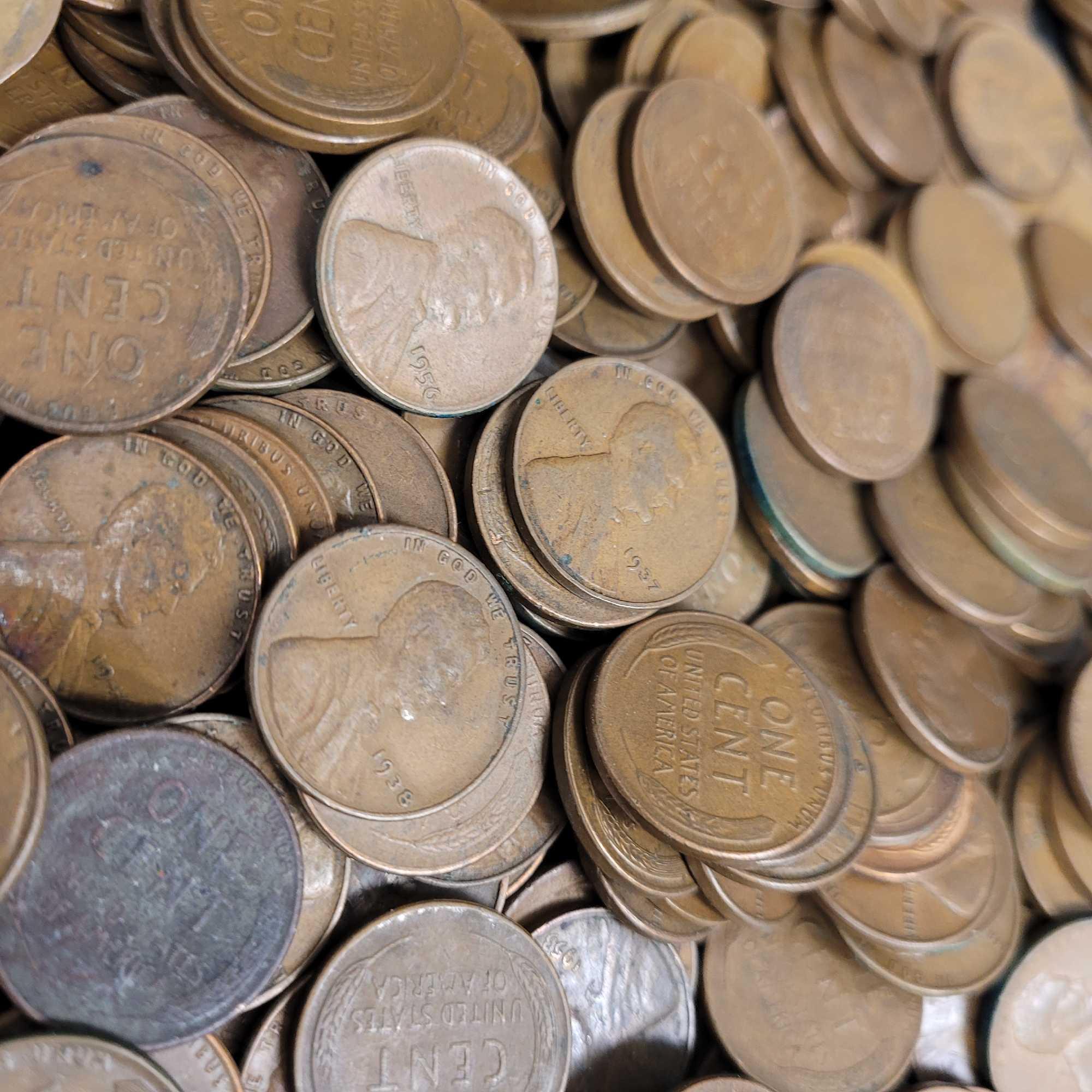 5 Troy Pounds of Wheat Cents, Unsearched, Unsorted, Guaranteed to Contain a 1909 & Indian Head Cent