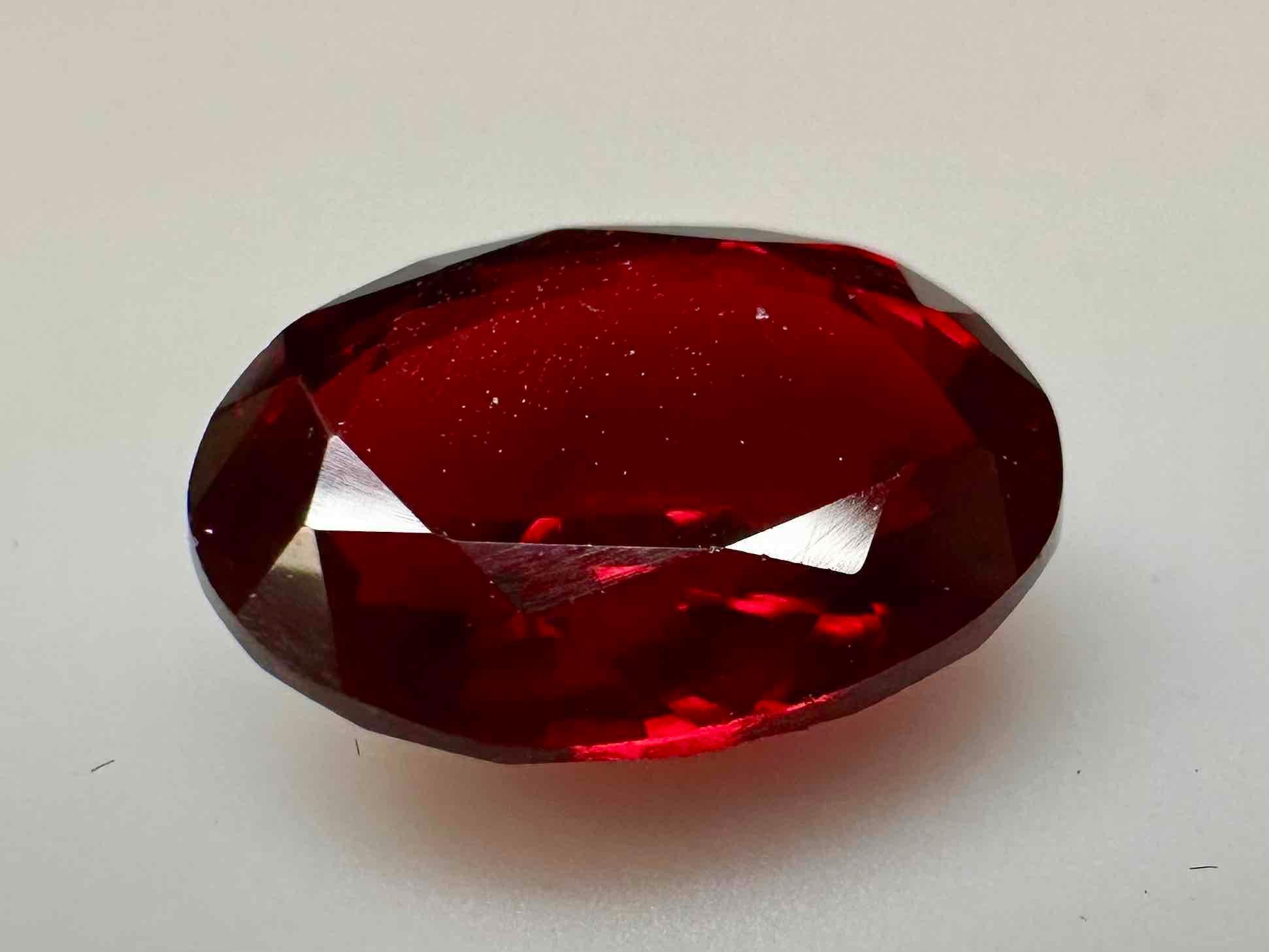 Striking Blood Red 7.3ct Oval Cut Ruby Gemstone