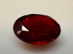Striking Blood Red 7.3ct Oval Cut Ruby Gemstone