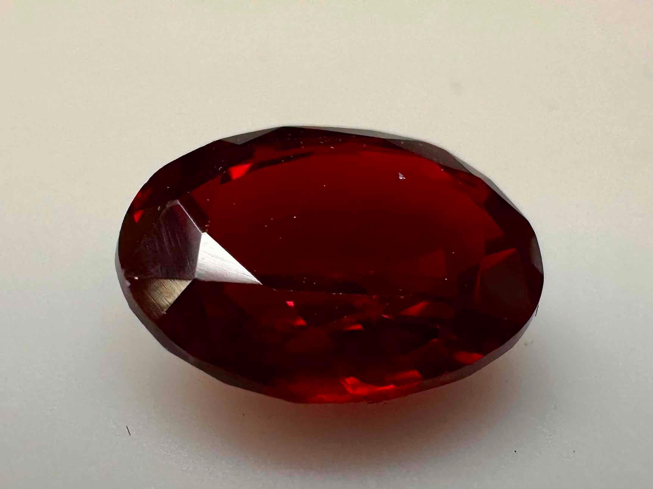 Striking Blood Red 7.3ct Oval Cut Ruby Gemstone
