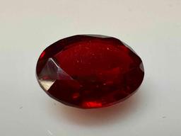Striking Blood Red 7.3ct Oval Cut Ruby Gemstone