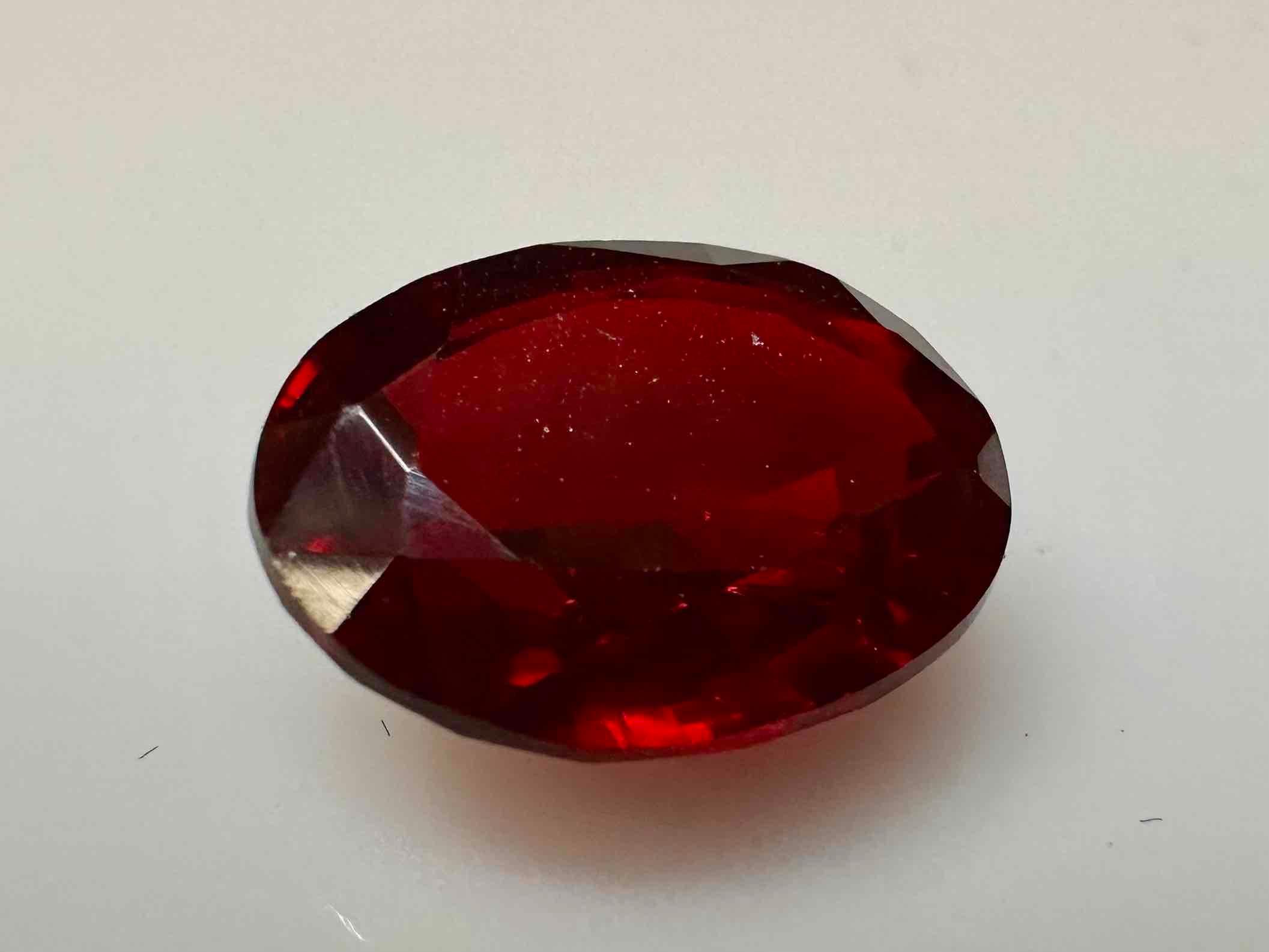 Striking Blood Red 7.3ct Oval Cut Ruby Gemstone
