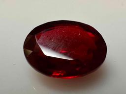 Striking Blood Red 7.3ct Oval Cut Ruby Gemstone