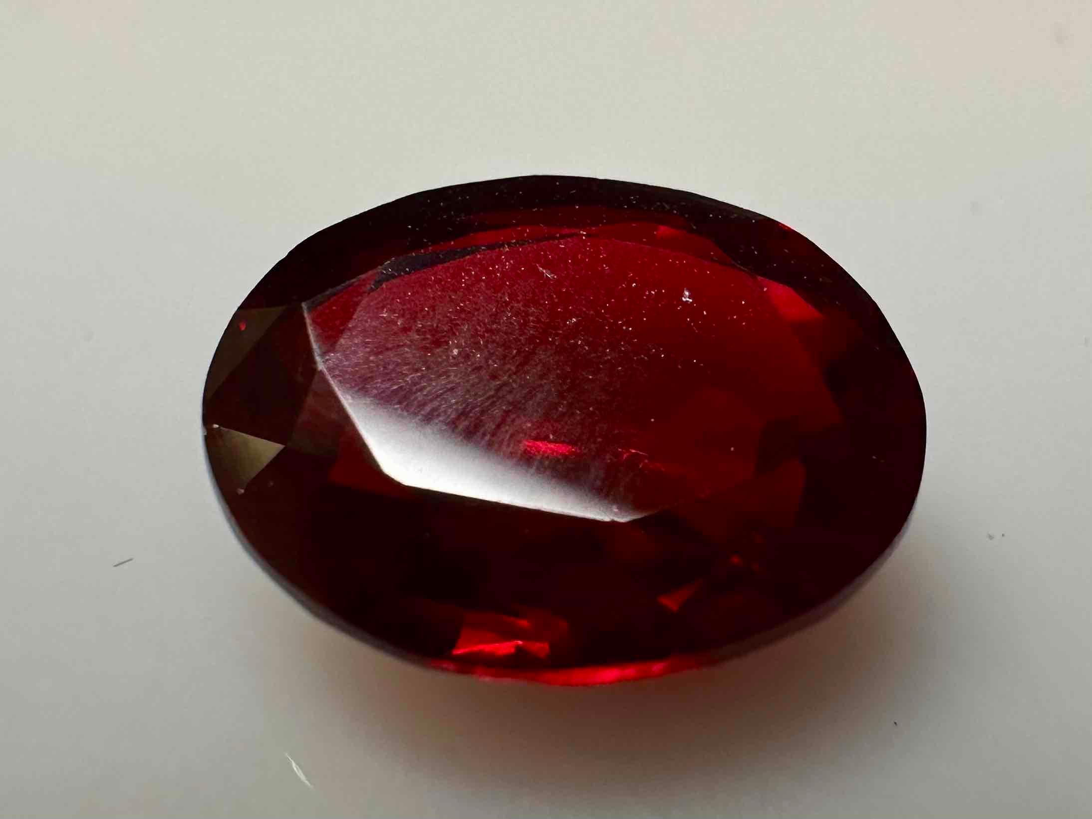 Striking Blood Red 7.3ct Oval Cut Ruby Gemstone