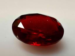Striking Blood Red 7.3ct Oval Cut Ruby Gemstone