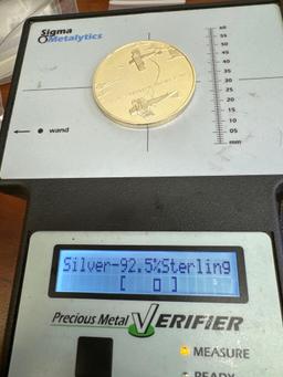 History Of Flight 1st Midair Refueling 1923 Sterling Silver Coin 1.35 Oz