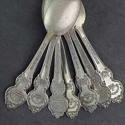 Lot of approx. 30 American Collectors Guild Heritage state silverplate spoons 501.0 Grams
