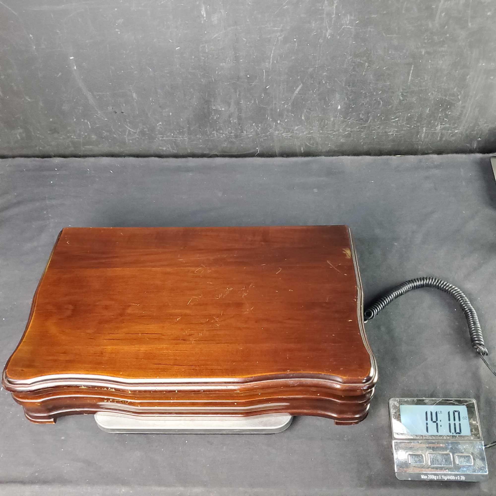 wooden silverware case with Community Silverplate flatware