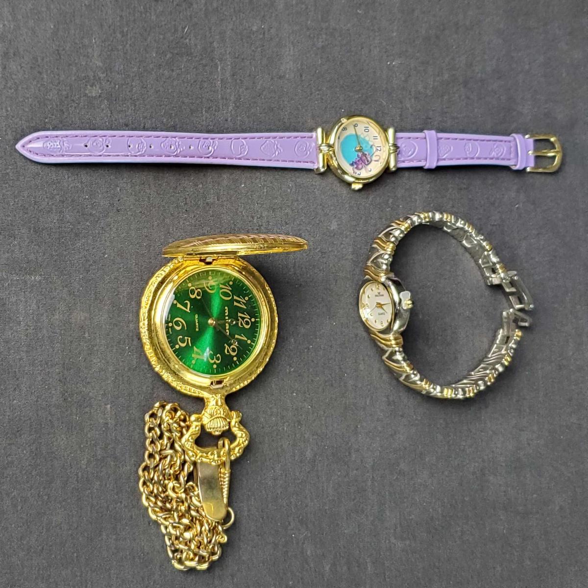 2 womens watches Relic Waltham 1 Milan quartz pocket watch